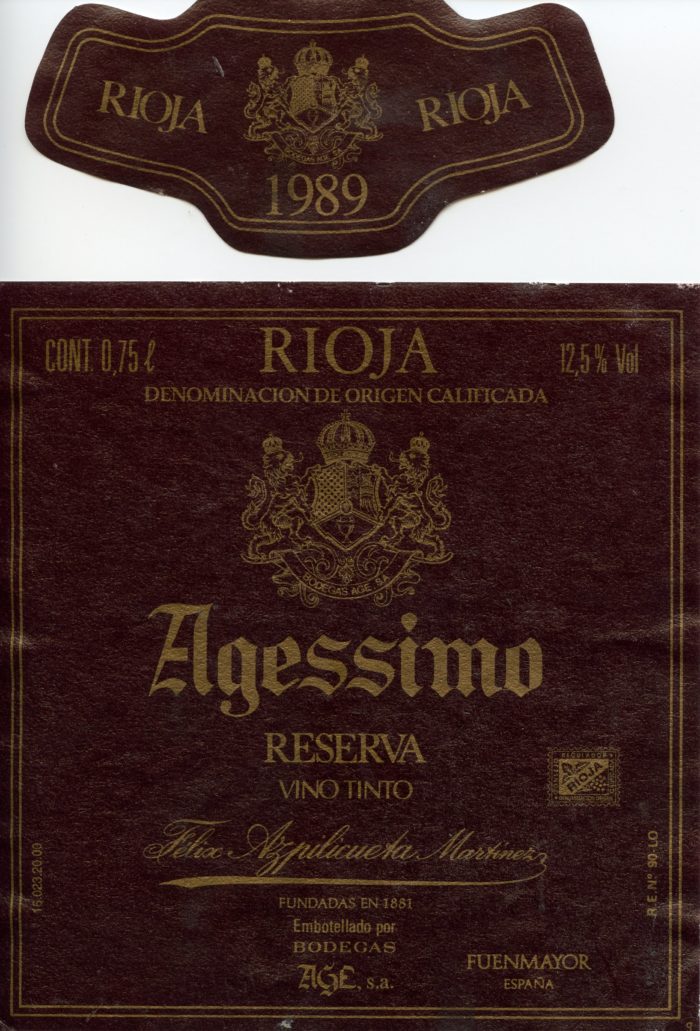 Rioja - 1989 - Azpilicueta Martinez